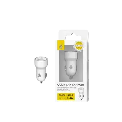 MTK ΦΟΡΤΙΣΤΗΣ ΑΥΤΟΚΙΝΗΤΟΥ 3.4Α/40W 1USB/1TYPE C ΛΕΥΚΟΣ