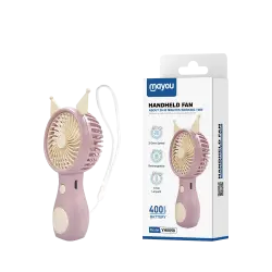 MAYOU ΑΝΕΜΙΣΤΗΡΑΣ ΧΕΙΡΟΣ ΕΠΑΝΑΦΟΡΤΙΖΟΜΕΝΟΣ 400mAh 5V/0.5A TYPE C ΡΟΖ