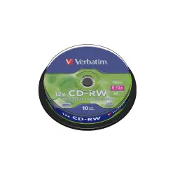 VERBATIM CD-RW 700MB 8-12X CAKEBOX  (Το προιόν πωλείται σε μεμονωμένα τεμάχια του ενός)