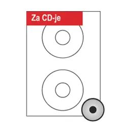 SOREX ΕΤΙΚΕΤΕΣ ΑΥΤΟΚΟΛΛΗΤΕΣ ΓΙΑ ΕΚΤΥΠΩΤΗ A4 CD 2/ΦΥΛΛΟ 117mm 100 ΦΥΛΛΑ