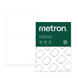 METRON ΕΤΙΚΕΤΕΣ ΑΥΤΟΚΟΛΛΗΤΕΣ ΕΚΤΥΠΩΤΗ 2x2 ΤΕΜΑΧΙΑ ΑΝΑ ΦΥΛΛΟ Α4 105x148mm 100