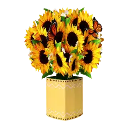 ORIGAMO ΚΑΡΤΑ ΕΥΧΕΤΗΡΙΑ FLOBOUQUET ΗΛΙΟΤΡΟΠΙΑ 27x26cm FLOREVER