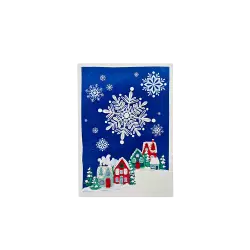 ORIGAMO ΚΑΡΤΑ ΕΥΧΕΤΗΡΙΑ QUILLING ΧΙΟΝΙΣΜΕΝΟ ΧΩΡΙΟ 18.5x14cm FILIGRANA