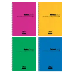 SALKO ΤΕΤΡΑΔΙΟ ΡΙΓΕ ΣΠΙΡΑΛ 90 ΦΥΛΛΑ 3 ΘΕΜΑΤΑ 21x29cm SELECT ΑΣΣΟΡΤΙ 6 ΤΕΜΑΧΙΑ (Το προιόν πωλείται σε μεμονωμένα τεμάχια του ενός