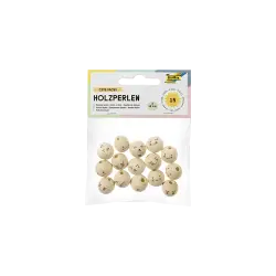 FOLIA ΧΑΝΤΡΕΣ ΞΥΛΙΝΕΣ ΣΤΡΟΓΓΥΛΕΣ 15 ΤΕΜΑΧΙΑ 15mm CUTE FACES