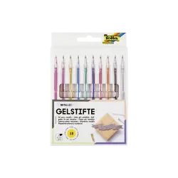 FOLIA ΣΤΥΛΟ GEL ΜΕΤΑΛΛΙΚΑ ΧΡΩΜΑΤΑ 10 ΤΕΜΑΧΙΑ