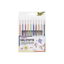 FOLIA ΣΤΥΛΟ GEL GLITTER ΧΡΩΜΑΤΑ 10 ΤΕΜΑΧΙΑ