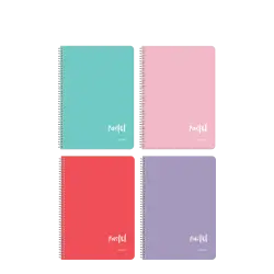 LOGIGRAF ΤΕΤΡΑΔΙΟ ΡΙΓΕ ΣΠΙΡΑΛ ΑΣΦΑΛΕΙΑΣ 120 ΦΥΛΛΑ 4 ΘΕΜΑΤΑ 17x25cm PASTEL