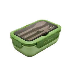 MUITOMAS ΦΑΓΗΤΟΔΟΧΕΙΟ ΜΕ ΜΑΧΑΙΡΟΠΙΡΟΥΝΑ ΠΛΑΣΤΙΚΟ 1100ml 21.5x14.5x8.5cm ΠΡΑΣΙΝ