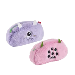 BACK2FUN ΚΑΣΕΤΙΝΑ ΘΗΚΗ ΔΙΠΛΗΣ ΟΨΗΣ 23x12x6cm MONSTER ΡΟΖ/ΜΩΒ