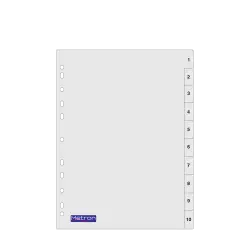METRON ΔΙΑΧΩΡΙΣΤΙΚΑ ΑΡΙΘΜΟΙ 1-10 ΠΛΑΣΤΙΚΟ Α4