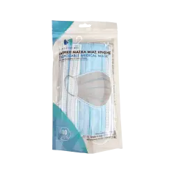 ΜΑΣΚΑ ΧΕΙΡΟΥΡΓΙΚΗ ΜΙΑΣ ΧΡΗΣΗΣ 3-PLY ΜΕ ΛΑΣΤΙΧΟ & ΕΠΙΡΥΝΙΟ 50Τ. (Το προιόν πωλείται σε μεμονωμένα τεμάχια του ενός)