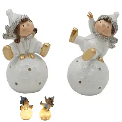 ΠΑΙΔΑΚΙΑ GLITTER ΣΕ ΧΙΟΝΟΜΠΑΛΑ LED 9X8.5X16