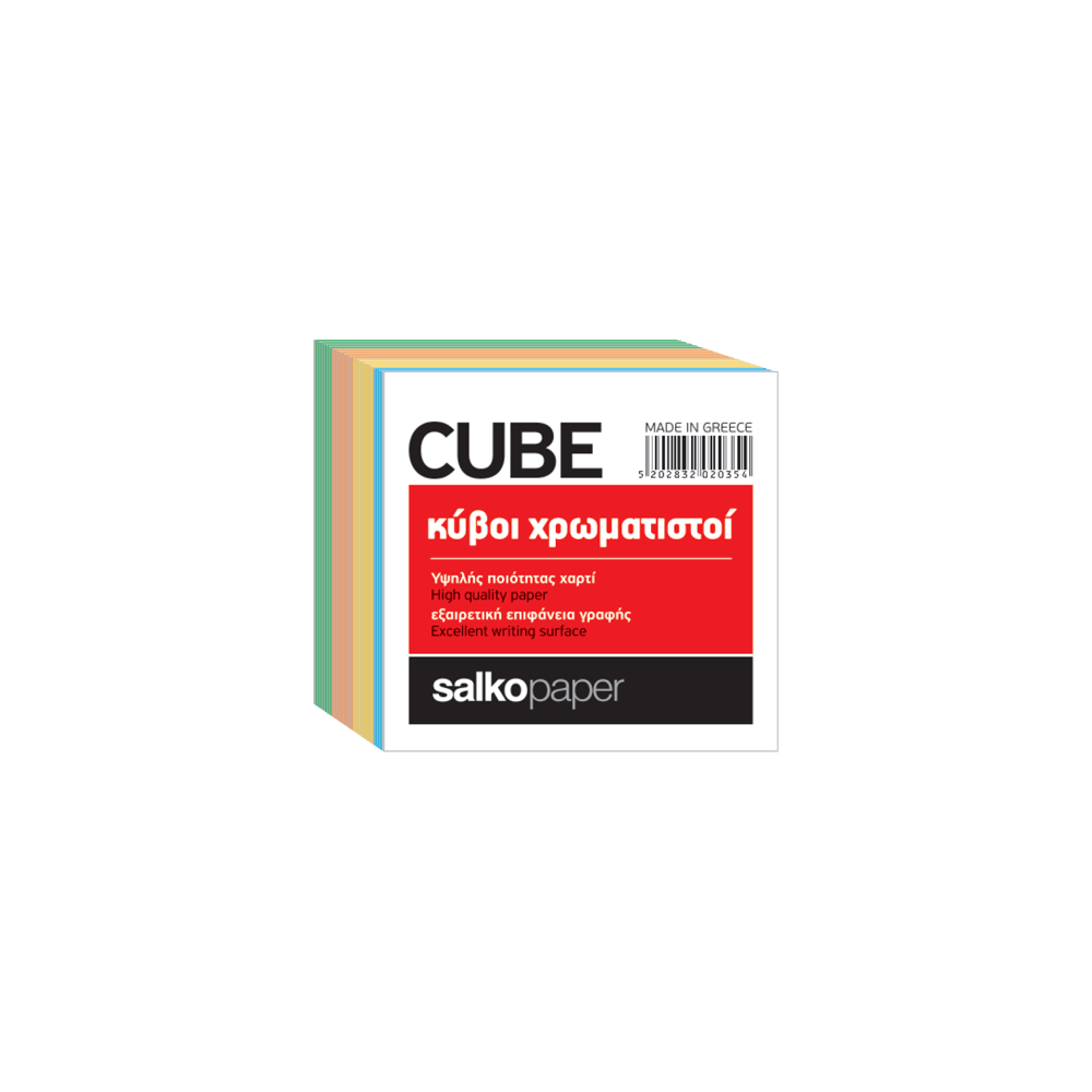 SALKO ΚΥΒΟΣ ΑΚΟΛΛΗΤΟΣ 700 ΦΥΛΛΑ 90X90mm ΧΡΩΜΑΤΙΣΤΟΣ