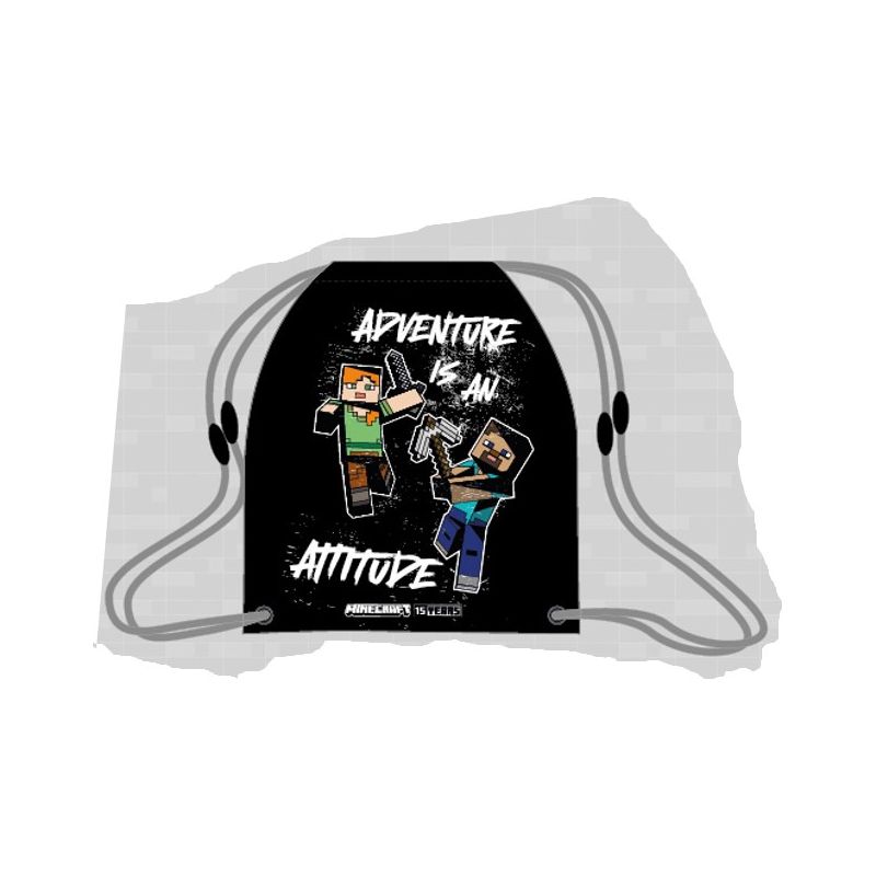 ΣΑΚΟΣ ΠΛΑΤΗΣ ΠΟΥΓΚΙ GRAFFITI MINECRAFT - BLACK 248402