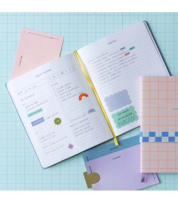 Kikkerland Σημειωματάριο Ημερήσιο Πλάνο Χωρίς Ημερομηνία - Πολύχρωμο