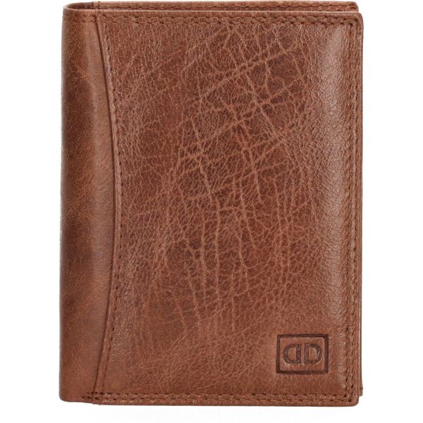 DOUBLE-D Γυναικείο δερμάτινο πορτοφόλι Brown