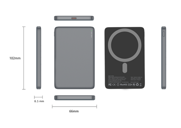 Powerbank MagSafe Ultra Slim 5.000 mAh Γκρι