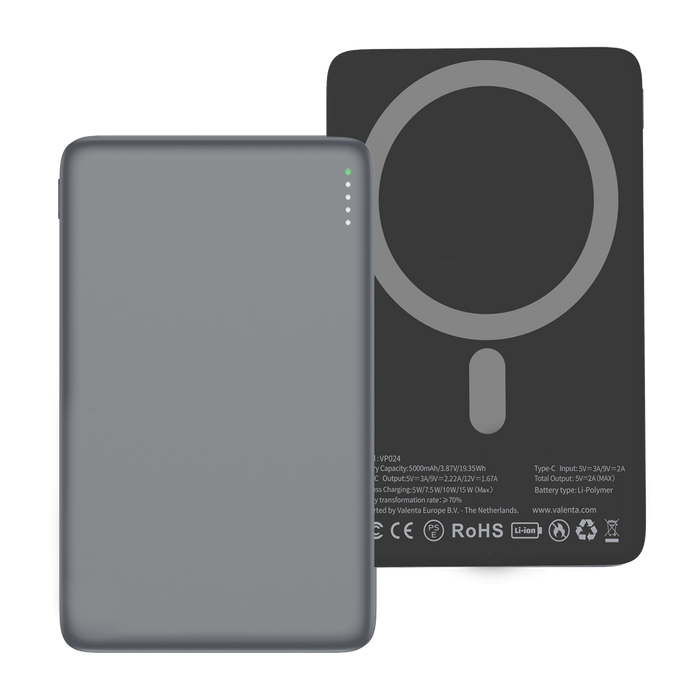 Powerbank MagSafe Ultra Slim 5.000 mAh Γκρι