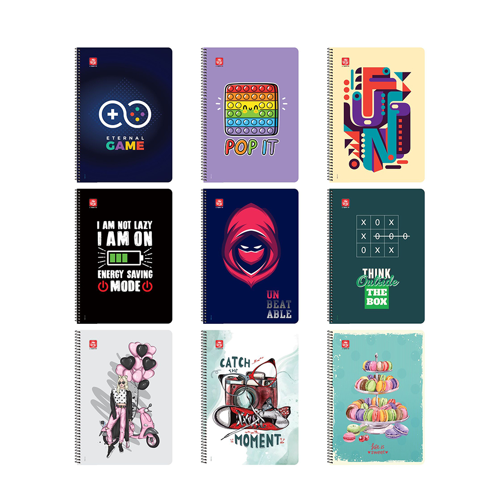 4543-13 ΤΕΤΡ.ΣΠΙΡΑΛ TRENDY Α4 3ΘΕΜ.  90Φ