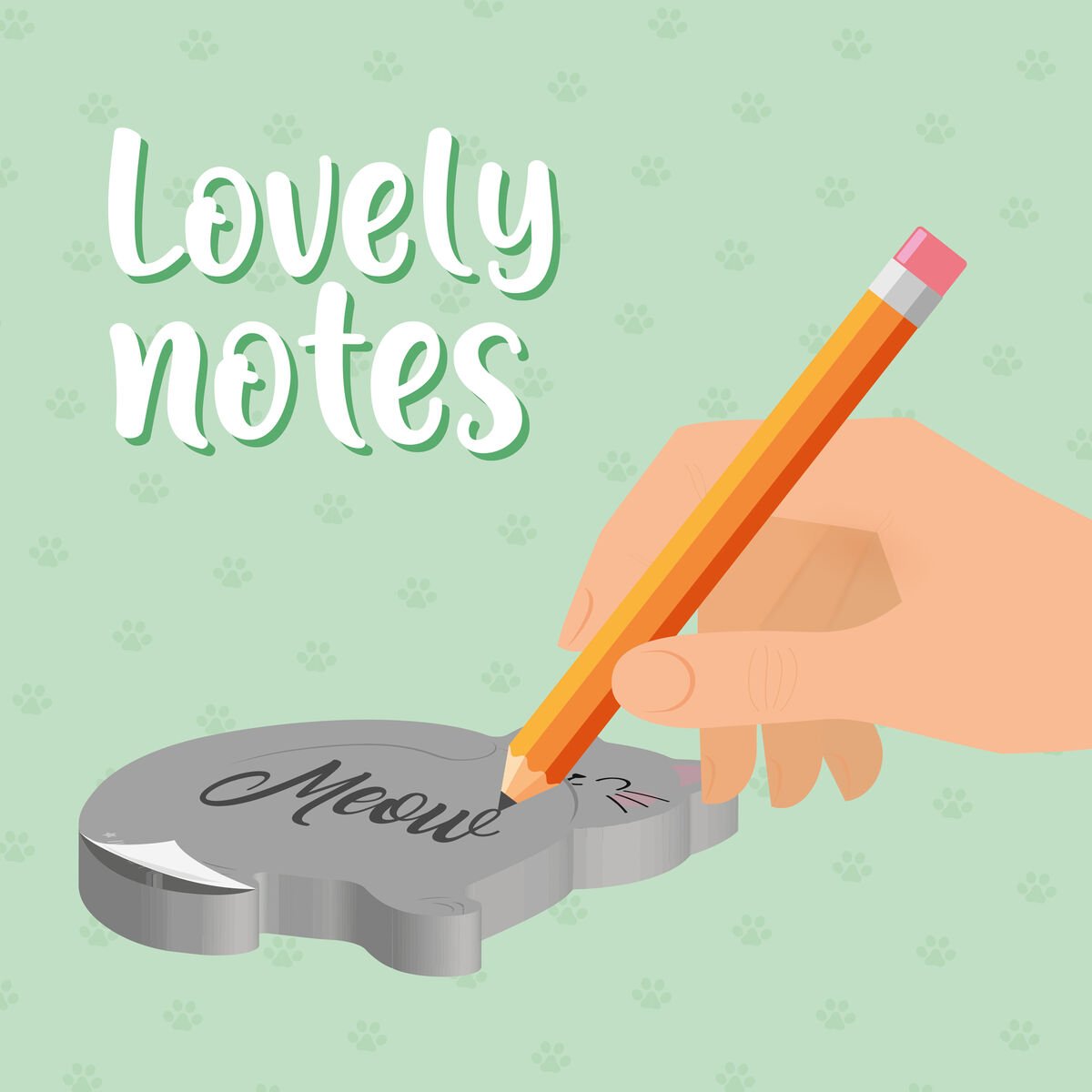 LOVELY NOTES - ADHESIVE NOTEPAD - KITTΥ LEGAMI (ADK0001)