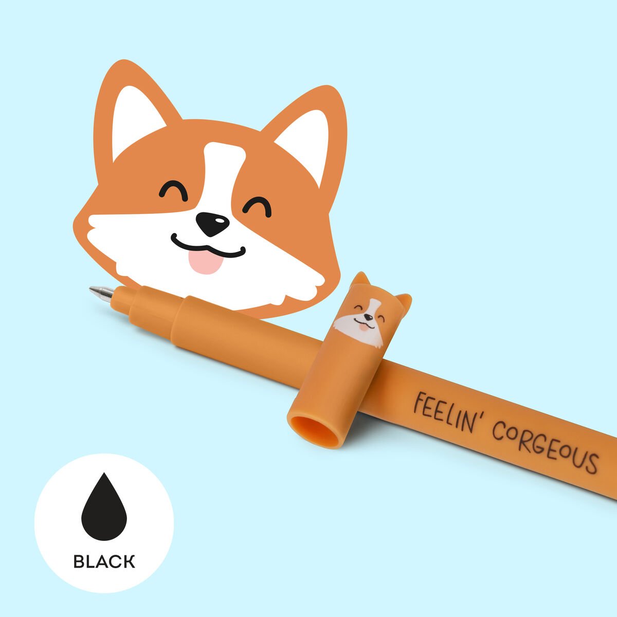 LEGAMI ΣΤΥΛΟ ΜΑΥΡΟ CORGI ME ΓΟΜΑ EPBLAKIT20