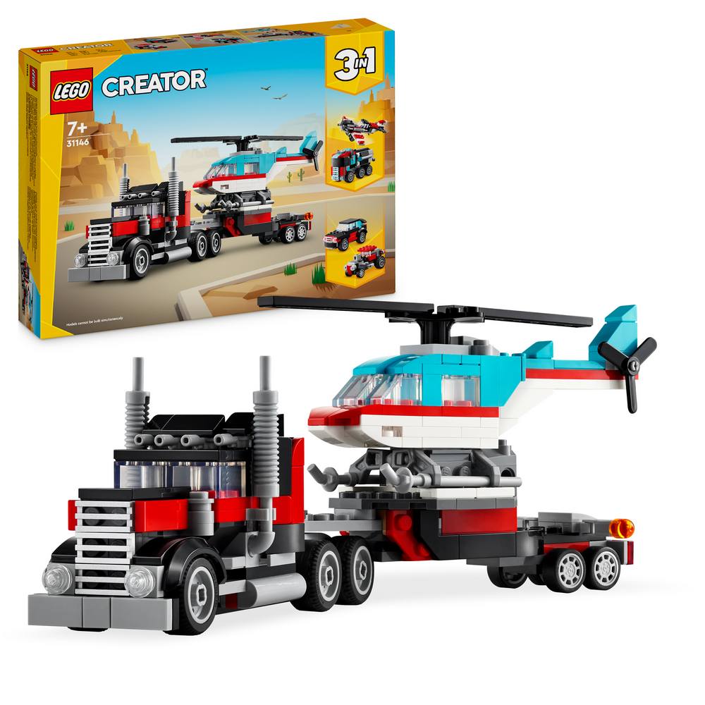LEGO CREATOR FLATBED TRUCK WITH HELICOPTER