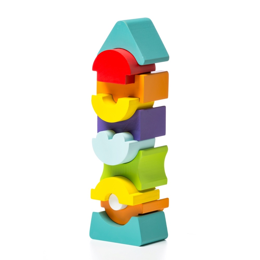 CUBIKA ΞΥΛΙΝΟ ΠΑΙΧΝΙΔΙ ΣΤΟΙΒΑΞΗΣ - 3D ΠΥΡΓΟΣ ΙΣΟΡΡΟΠΙΑΣ "ΜΠΛΕ ΣΤΕΓΗ"