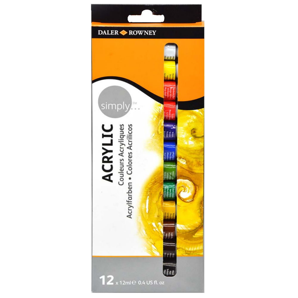DALER-ROWNEY SIMPLY ΣΕΤ 12 ΑΚΡΥΛΙΚA ΧΡΩΜΑΤΑ ΣΕ ΣΩΛΗΝΑΡΙΑ ΤΩΝ 12ml
