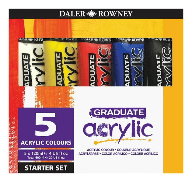ΧΡΩΜΑΤΑ GRADUATE ACRYLIC 120ML X 5 ΧΡΩΜΑΤΑ