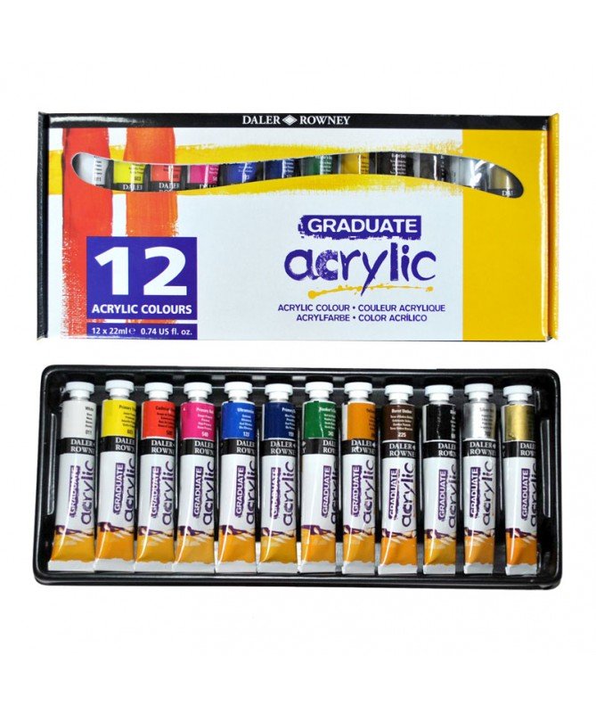 ΧΡΩΜΑΤΑ GRADUATE ACRYLIC 22ML X 12 ΧΡΩΜΑΤΑ