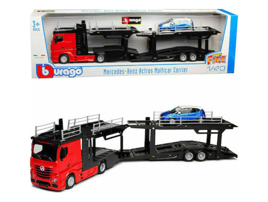 ΜΕΤΑΛΛΙΚΟ ΑΥΤΟΚΙΝΗΤΟ BURAGO STREEN FIRE M-B ACTROS RED W/RENAUL