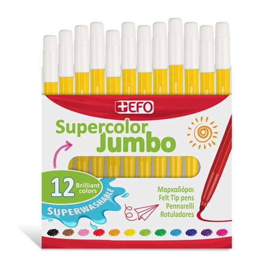 ΜΑΡΚΑΔΟΡΟΙ +EFO SUPERCOLOR JUMBO 12 ΤΜΧ ΚΙΤΡΙΝΟ
