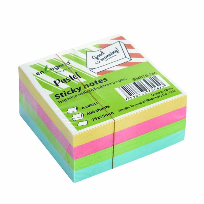 Enlegend Χαρτάκια Κύβος Pastel 75X75MM 400Φ SMB75-Sm