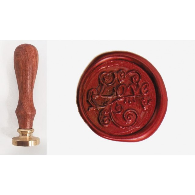 Ορειχάλκινη Σφραγίδα Φ 2,5cm "Love" με Χερούλι