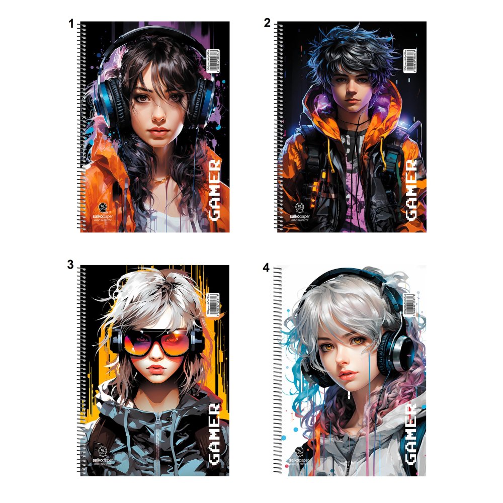 SALKO ΤΕΤΡΑΔΙΟ ΣΠΙΡΑΛ 17X25 3Θ GAMER