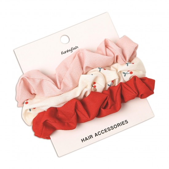 FUNKY FISH ΕΤ SCRUNCHIES ΓΙΑ ΜΑΛΛΙΑ 3ΤΜΧ. CHERRY BLOSSOM