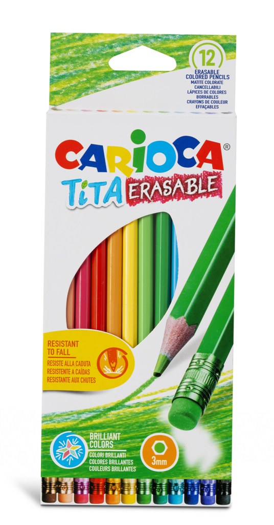CARIOCA ΞΥΛΟΜΠΟΓΙΕΣ  TITA ERASABLE (ΜΕ ΓΟΜΑ ΠΟΥ ΣΒΗΝΟΥΝ) ΣΕΤ 12ΤΕΜ