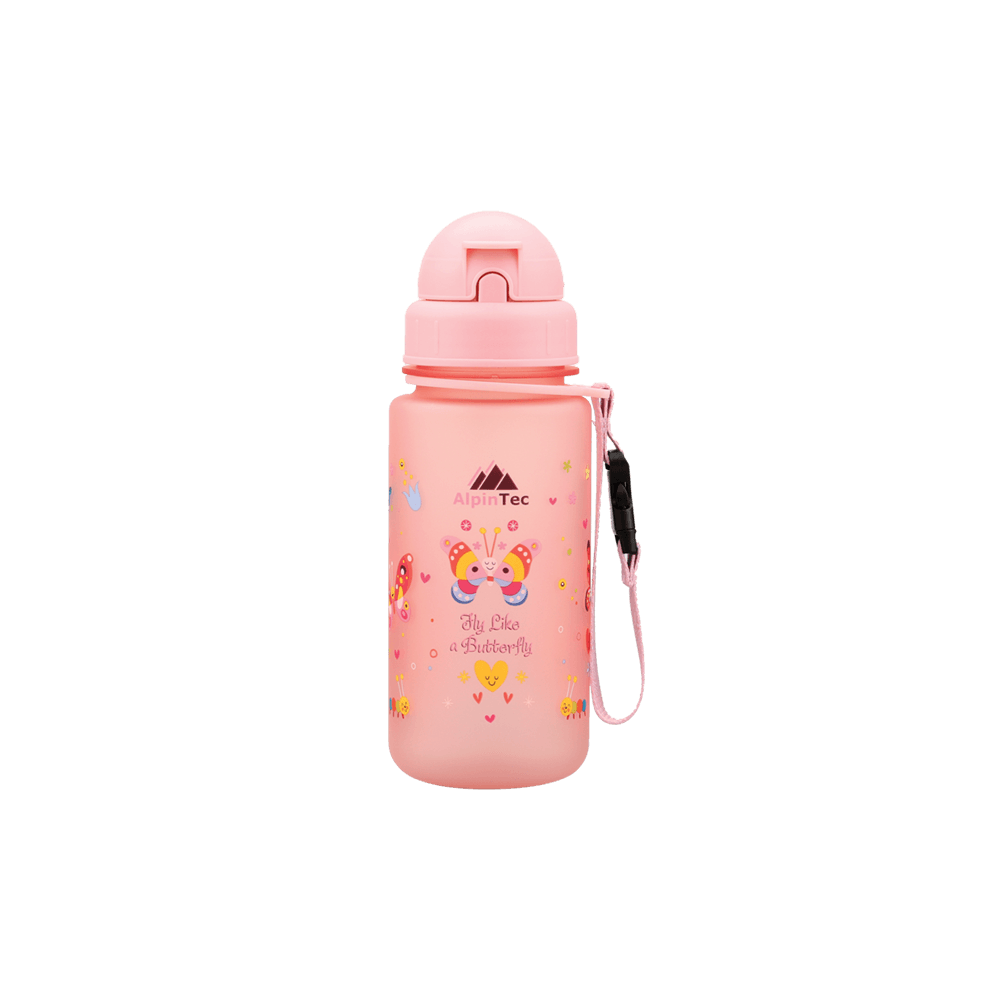 ALPINTEC ΠΑΓΟΥΡΙ ΠΑΙΔΙΚΟ ΜΕ ΚΑΛΑΜΑΚΙ ΠΛΑΣΤΙΚΟ BPA-FREE 400ml BUTTERFLY ΡΟΖ