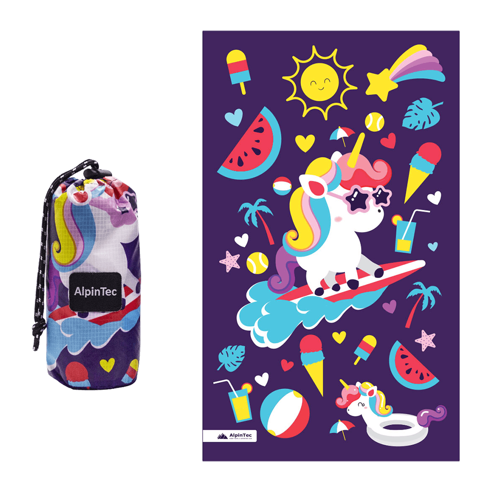 ALPINTEC ΠΕΤΣΕΤΑ ΠΑΙΔΙΚΗ MICROFIBER 70x120cm SURF PONY ΜΩΒ