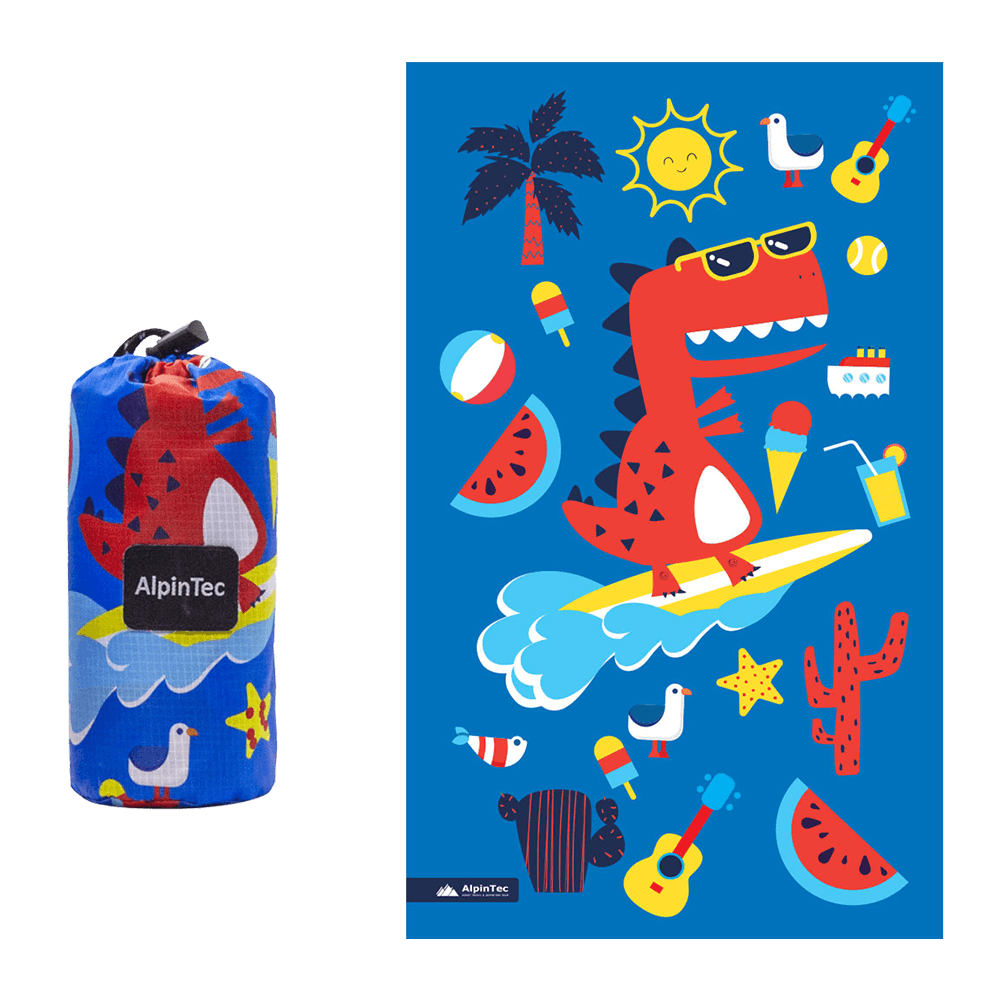 ALPINTEC ΠΕΤΣΕΤΑ ΠΑΙΔΙΚΗ MICROFIBER 70x120cm SURF DINO ΜΠΛΕ