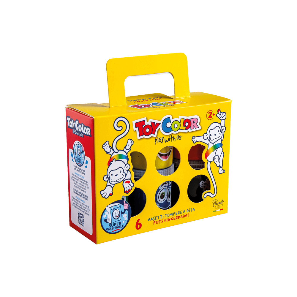 TOY COLOR ΔΑΚΤΥΛΟΜΠΟΓΙA SUPERWASHABLE 2+ ΧΑΡΤΙΝΟ ΒΑΛΙΤΣΑΚΙ 6 ΧΡΩΜΑΤΑ 80ml KIDS ΑΣΣ