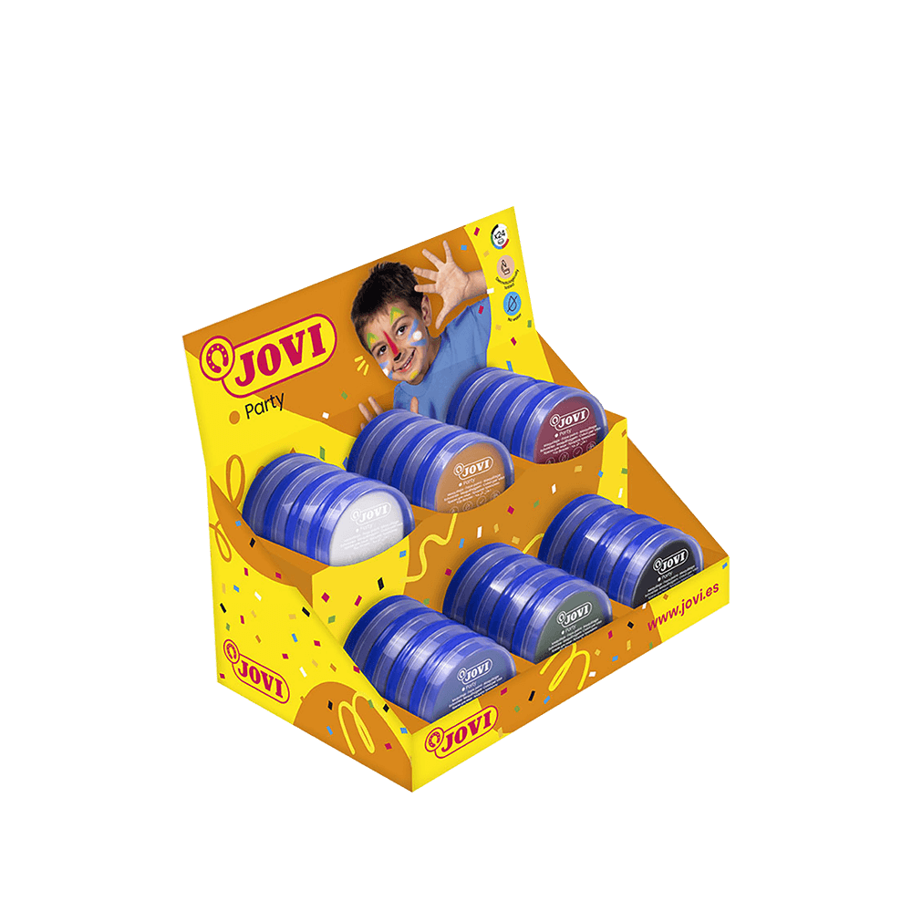 JOVI ΒΙΤΡΙΝΑ ΓΕΜΑΤΗ ΧΡΩΜΑΤΑ ΠΡΟΣΩΠΟΥ 6 ΧΡΩΜΑΤΑ 8ml 3+ PARTY 24 ΤΕΜΑΧΙΑ (Το προιόν πωλείται σε μεμονωμένα τεμάχια του ενός)