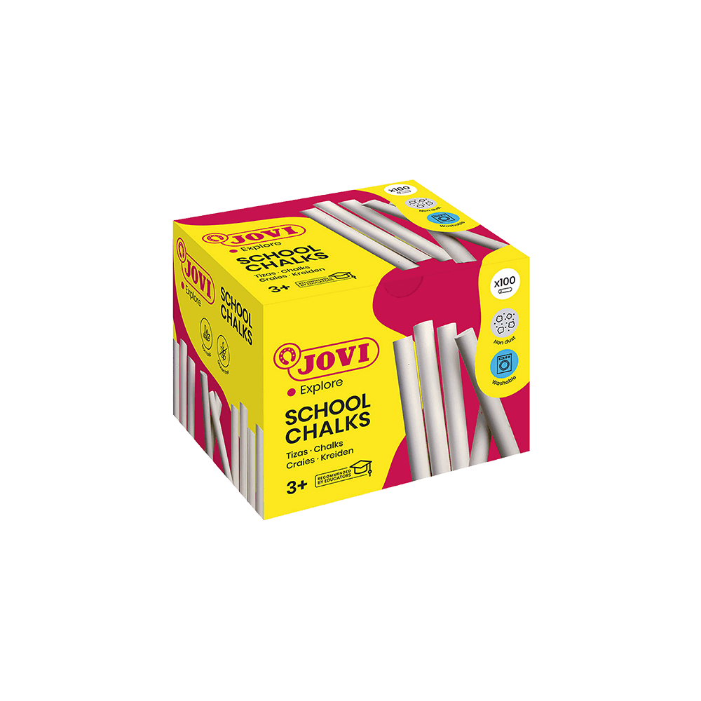 JOVI ΚΙΜΩΛΙΑ WASHABLE 9x80mm SCHOOL 3+ ΛΕΥΚO 100 ΤEMAXIA