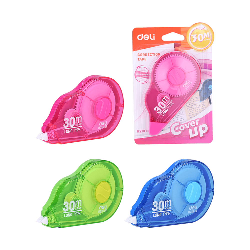 DELI ΔΙΟΡΘΩΤΙΚΗ ΤΑΙΝΙΑ 5mmx30m ΑΣΣΟΡΤΙ COVER UP 12 ΤΕΜΑΧΙΑ (Το προιόν πωλείται σε μεμονωμένα τεμάχια του ενός)