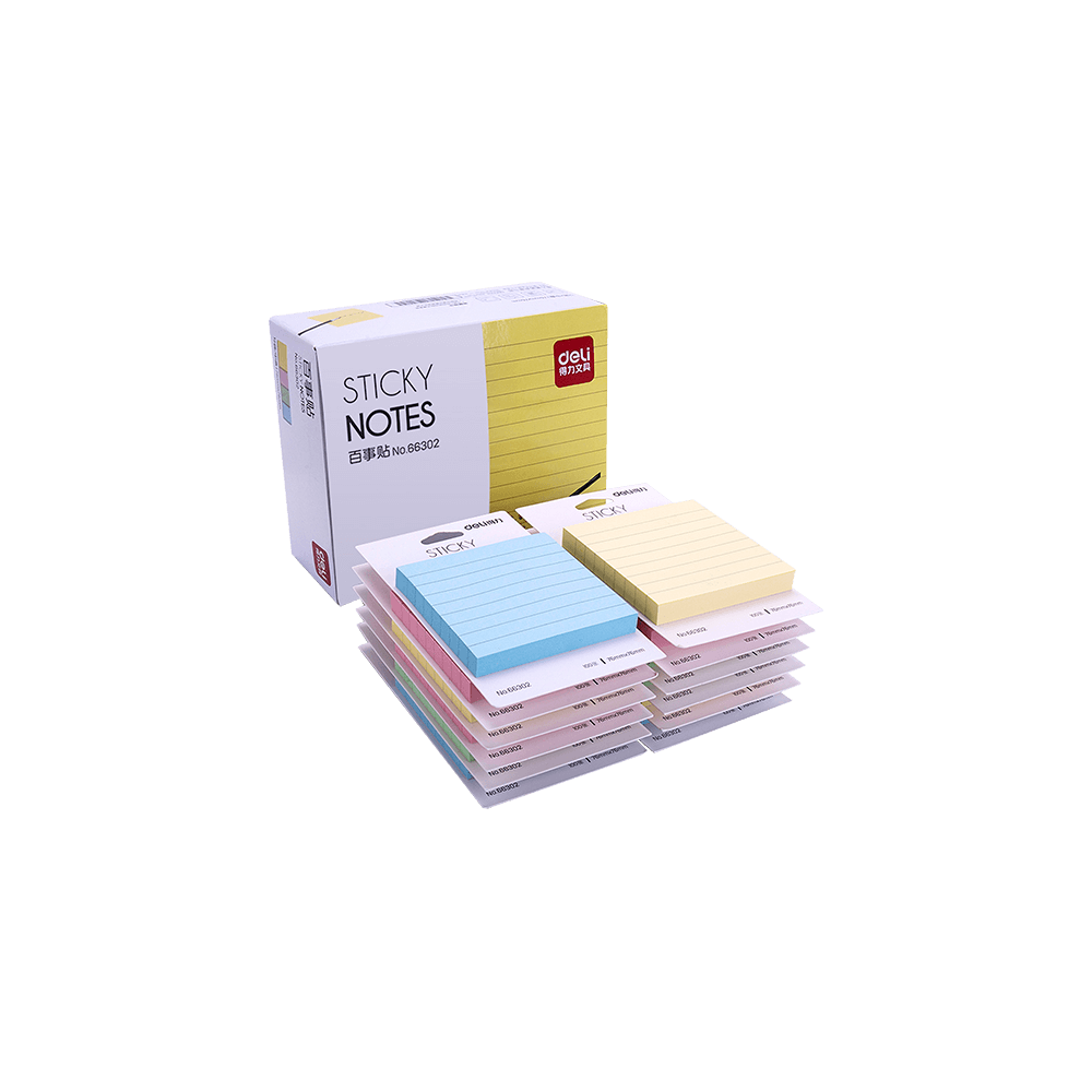 DELI ΒΙΤΡΙΝΑ ΓΕΜΑΤΗ ΧΑΡΤΙΑ ΣΗΜΕΙΩΣΕΩΝ ΑΥΤΟΚΟΛΛΗΤΑ ΡΙΓΕ 100 ΦΥΛΛΑ 76x76m (Το προιόν πωλείται σε μεμονωμένα τεμάχια του ενός)