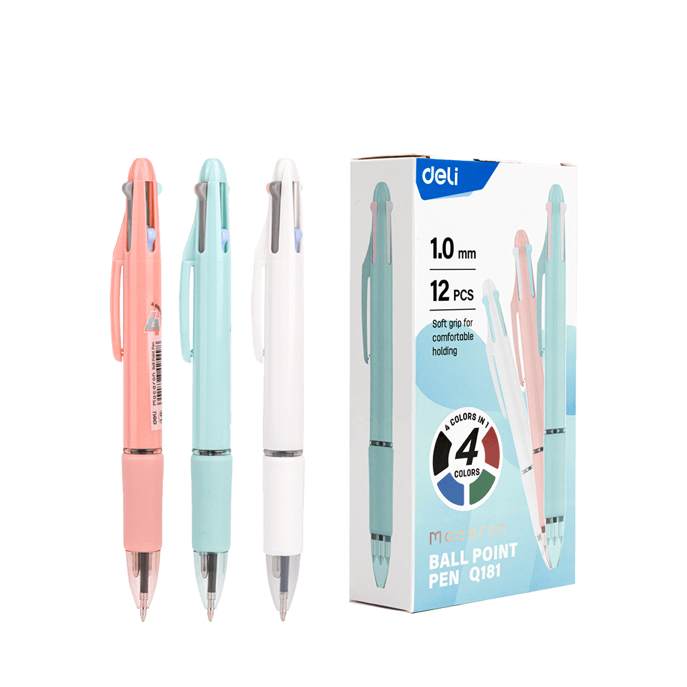 DELI ΣΤΥΛΟ BALLPOINT ΤΕΤΡΑΧΡΩΜΟ 1.0mm MACARON ΑΣΣΟΡΤΙ 12 ΤΕΜΑΧΙΑ (Το προιόν πωλείται σε μεμονωμένα τεμάχια του ενός)
