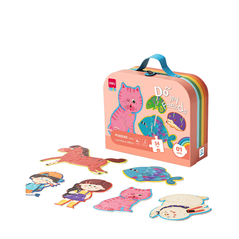 DELI ΠΑΖΛ ΒΑΛΙΤΣΑΚΙ 54 ΤΕΜΑΧΙΑ 6 ΣΕ 1 2x2/3/4/5/6/7 DO MY FRIENDS 3+ DELI GENIUS