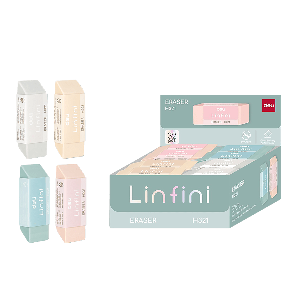 DELI ΒΙΤΡΙΝΑ ΓΕΜΑΤΗ ΓΟΜΑ 54x20x10.5mm LINFINI ΑΣΣΟΡΤΙ 32 ΤΕΜΑΧΙΑ (Το προιόν πωλείται σε μεμονωμένα τεμάχια του ενός)