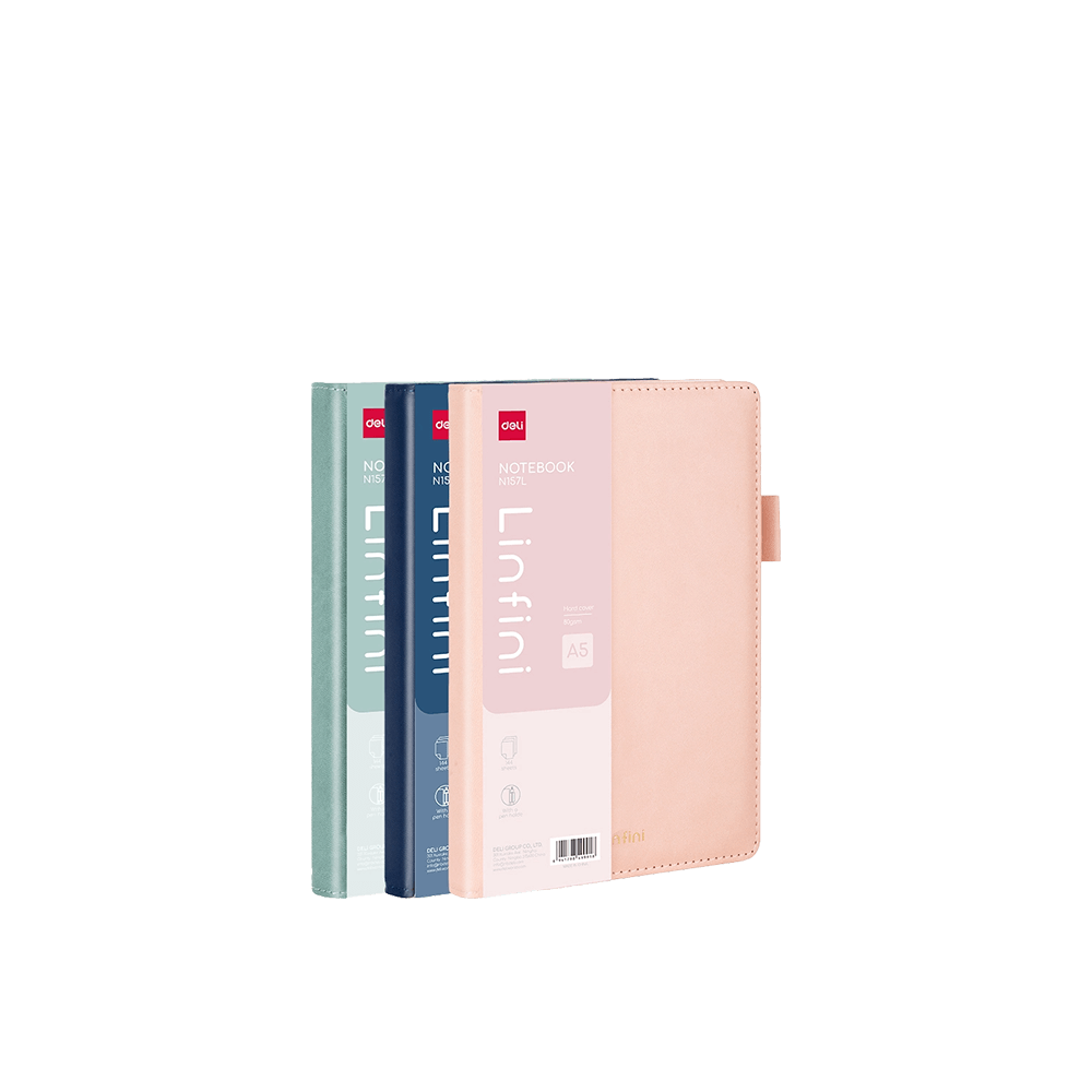 DELI ΣΗΜΕΙΩΜΑΤΑΡΙΟ ΡΙΓΕ ΕΞΩΦΥΛΛΟ ΔΕΡΜΑΤΙΝΗ ΘΗΚΗ ΣΤΥΛΟ 144 ΦΥΛΛΑ Α5 80gs